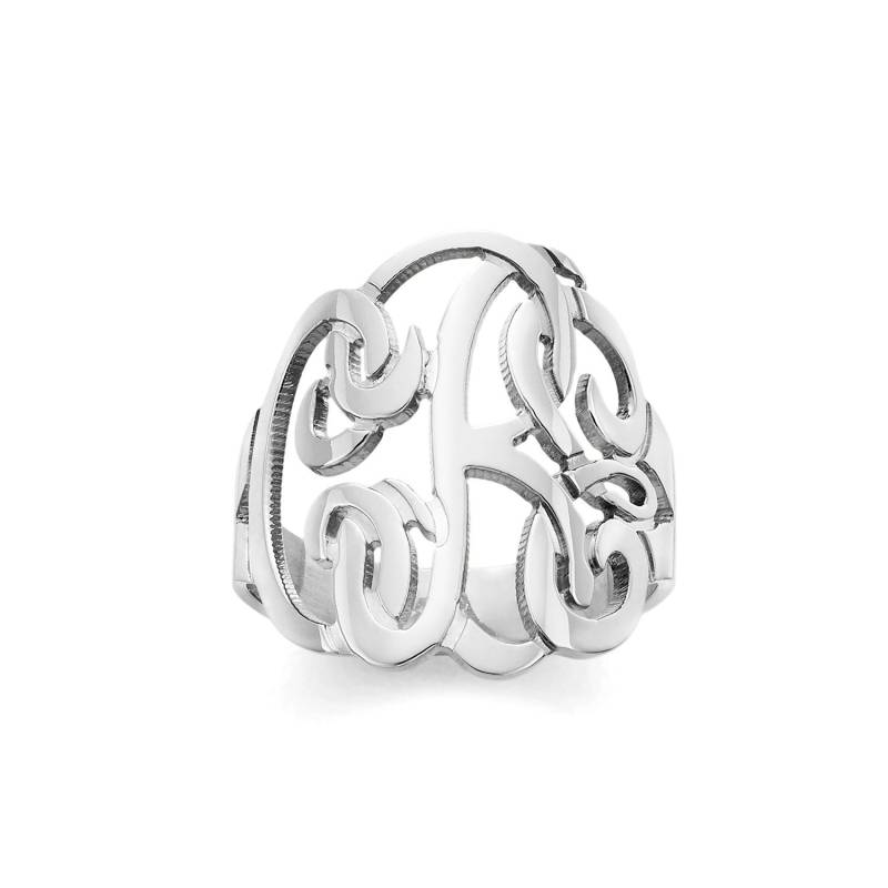 sterling Silber 0.75 "(19 Mm Kleine Größe 3 Initialen Auf Single Layer Monogramm Ring | Artikel Monorg2 von SilverNStyle