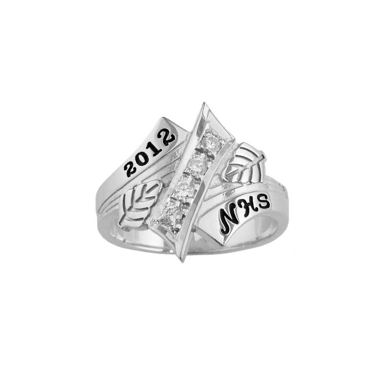 sterling Silber 16mm Moderne Blatt Design Klasse Ring | Artikel Class32 von SilverNStyle