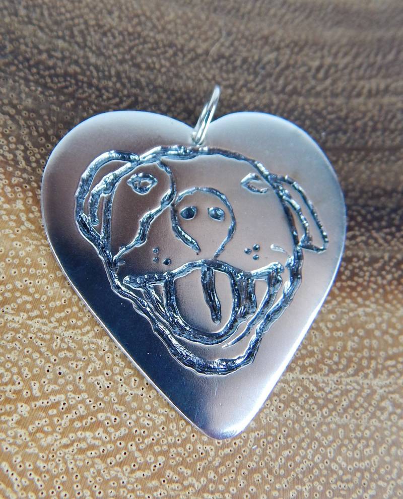 Happy Pitbull Herz Silberanhänger, 925 Sterling Silber 12 Gramm Pit Bull Liebhaber Werden Diesen Wunderschönen Lächelnden Anhänger Lieben Happy Pitbull Herz Silberanhänger, 925 Sterling Silber 12 Gramm Pit Bull Liebhaber Werden Diesen Wunderschönen Lächelnden Anhänger Lieben von SilverPitbull