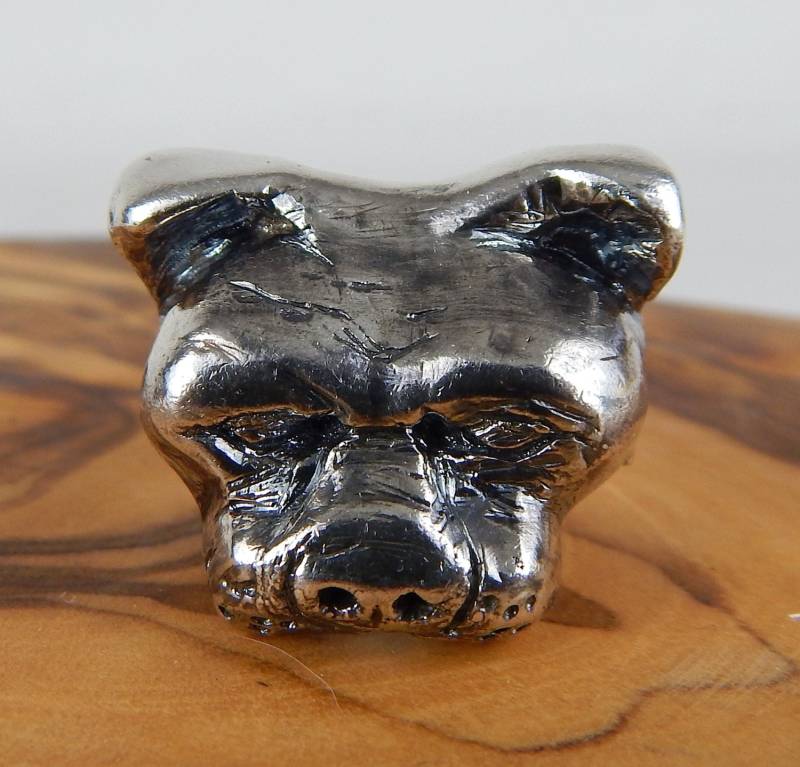 Silber Pitbull Ring, Custom Schwere 925 Massiv Sterling 43 Gramm Detailreich, Groß & Badass Bully Rasse-Liebhaber - Hergestellt in Den Usa von SilverPitbull