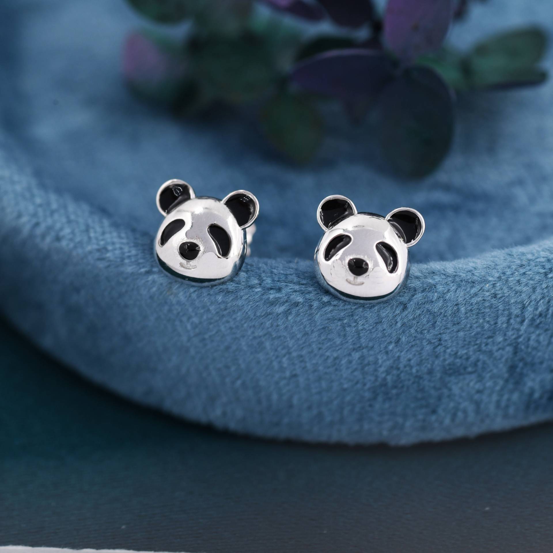 Niedliche Panda Ohrringe in Sterling Silber, Bär Ohrstecker, Tier Ohrringe, Naturliebhaber von SilverRainSilver