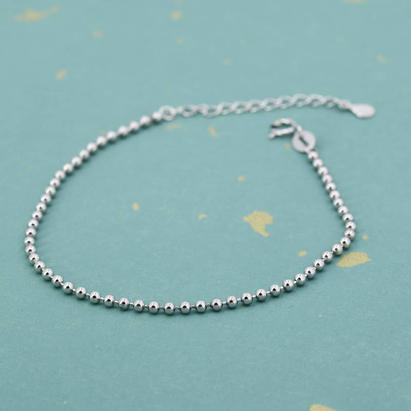 sterling Silber Minimalist Skinny Ball Kette Zartes Armband Und Fußkettchen Mit Verstellbarer Kette, Oder Gold von SilverRainSilver