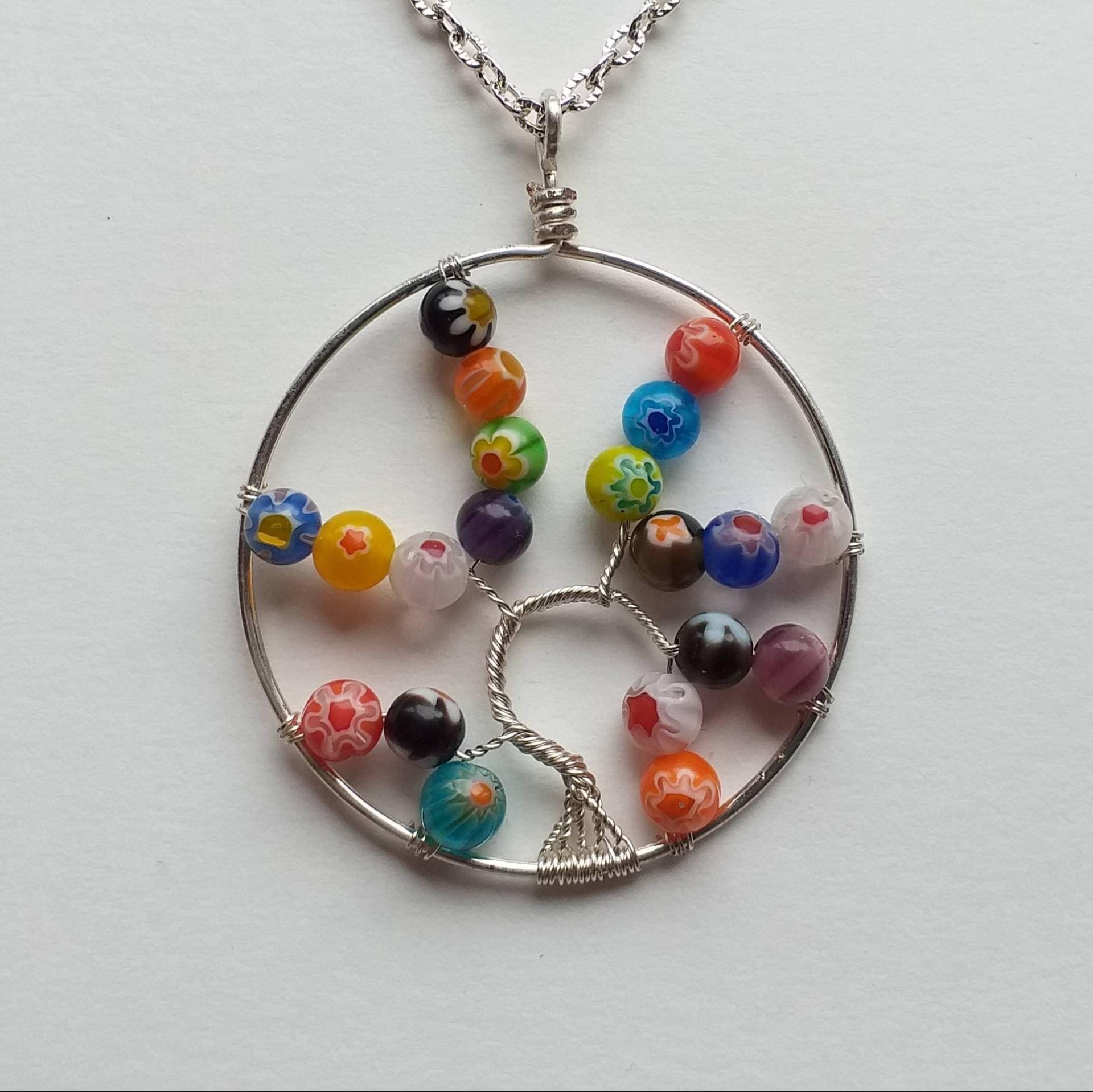 Millefiori Baum Des Lebens Anhänger in Roségold Oder Versilbertem Draht Erhältlich Millefiori Baum Des Lebens Anhänger in Roségold Oder Versilbertem Draht Erhältlich von SilverRiverGems
