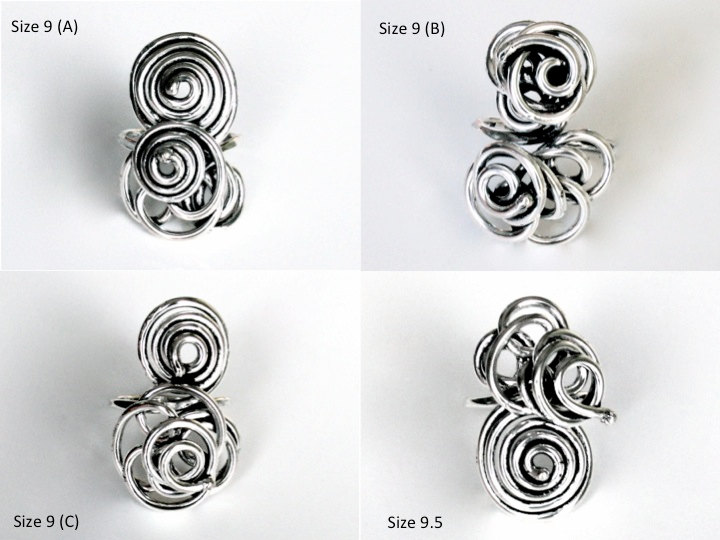 Moderne Hand-Verursachtes Sterlingsilber Ring. Wunderschöne Vintage Twist Ring - "Spiral Ring' von SilverSandJewelry