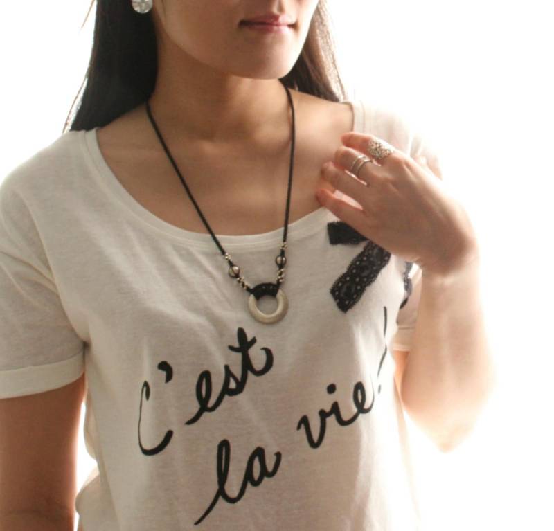 Schön, Stark Und Robust, Schwarze Baumwolle Gewachst Halskette Mit Sterlingsilber Circle Schmuckanhänger Metall Perlen in Einstellbare Länge von SilverSandJewelry