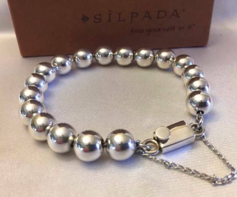 Silpada 925 Sterling Silber 10mm Kugel Bead Armband Box Verschluss Sicherheitskette B0471 Silpada 925 Sterling Silber 10mm Kugel Bead Armband Box Verschluss Sicherheitskette B0471 von SilverSistersSilpada