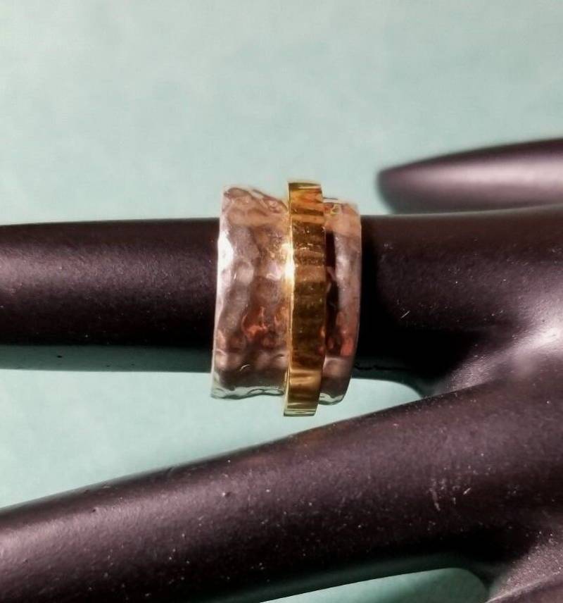 Silpada 925 Sterling Silber 14K Vergoldet Spinner Manschette Ring Größe 6 R1476 von SilverSistersSilpada