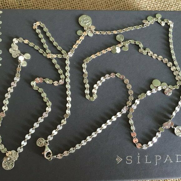 Silpada 925 Sterling Silber 42 Zoll Lange Confetti Disc Cha Charm Halskette N2739 von SilverSistersSilpada