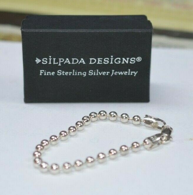 Silpada 925 Sterling Silber Bead Ball Dog Tag Armband B0966 Htf von SilverSistersSilpada