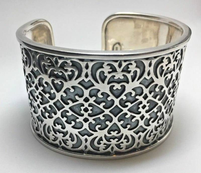 Silpada 925 Sterling Silber Breite Komplizierte Filigrane Manschette Armband von SilverSistersSilpada