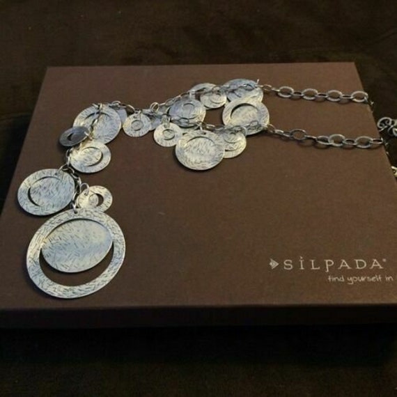 Silpada 925 Sterling Silber Geätzte Scheibe Ausschnitte Halskette von SilverSistersSilpada