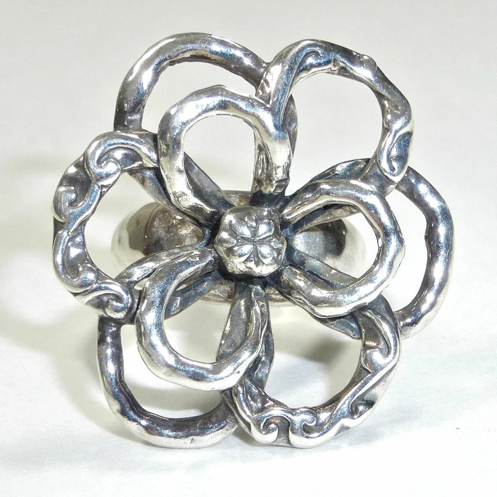 Silpada 925 Sterling Silber Großer Flower Power Ring Extrem Schwer Zu Finden Größe 10 R2784 von SilverSistersSilpada