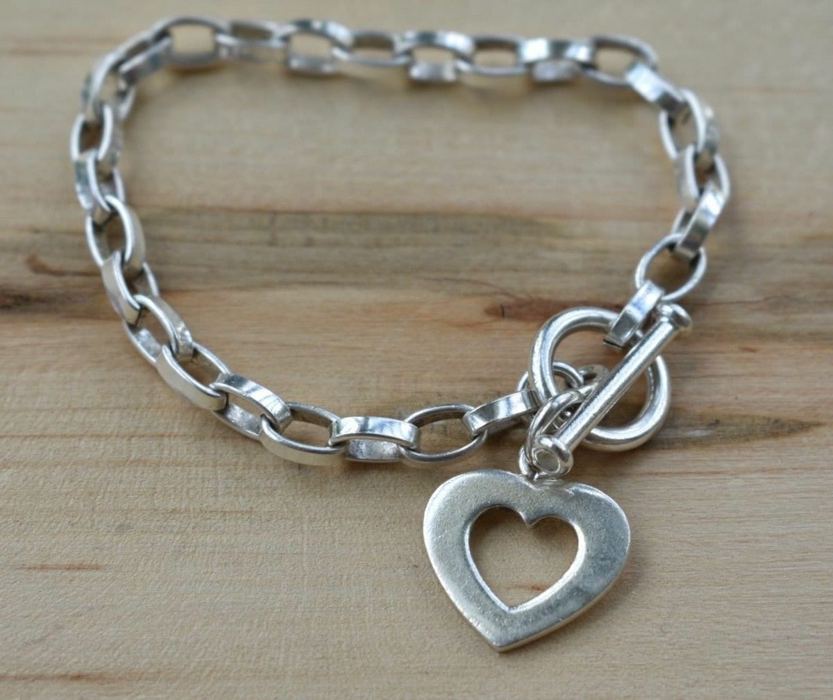 Silpada 925 Sterling Silber Herz Cut Out Link Toggle Rolo Armband Silpada 925 Sterling Silber Herz Cut Out Link Toggle Rolo Armband von SilverSistersSilpada