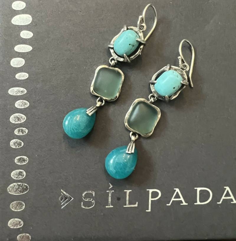 Silpada 925 Sterling Silber Quartzit Howlith Glasdraht Ohrringe W2359 von SilverSistersSilpada