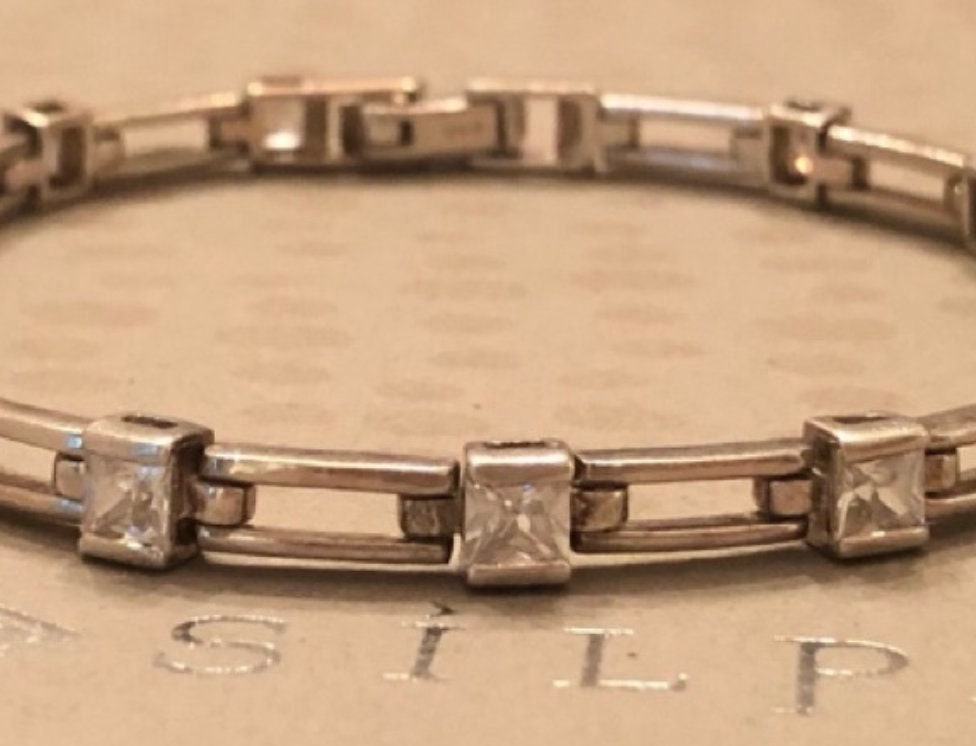 Silpada 925 Sterling Silber Rechteck Link Zirkonia Tennis Cz Armband B1906 von SilverSistersSilpada