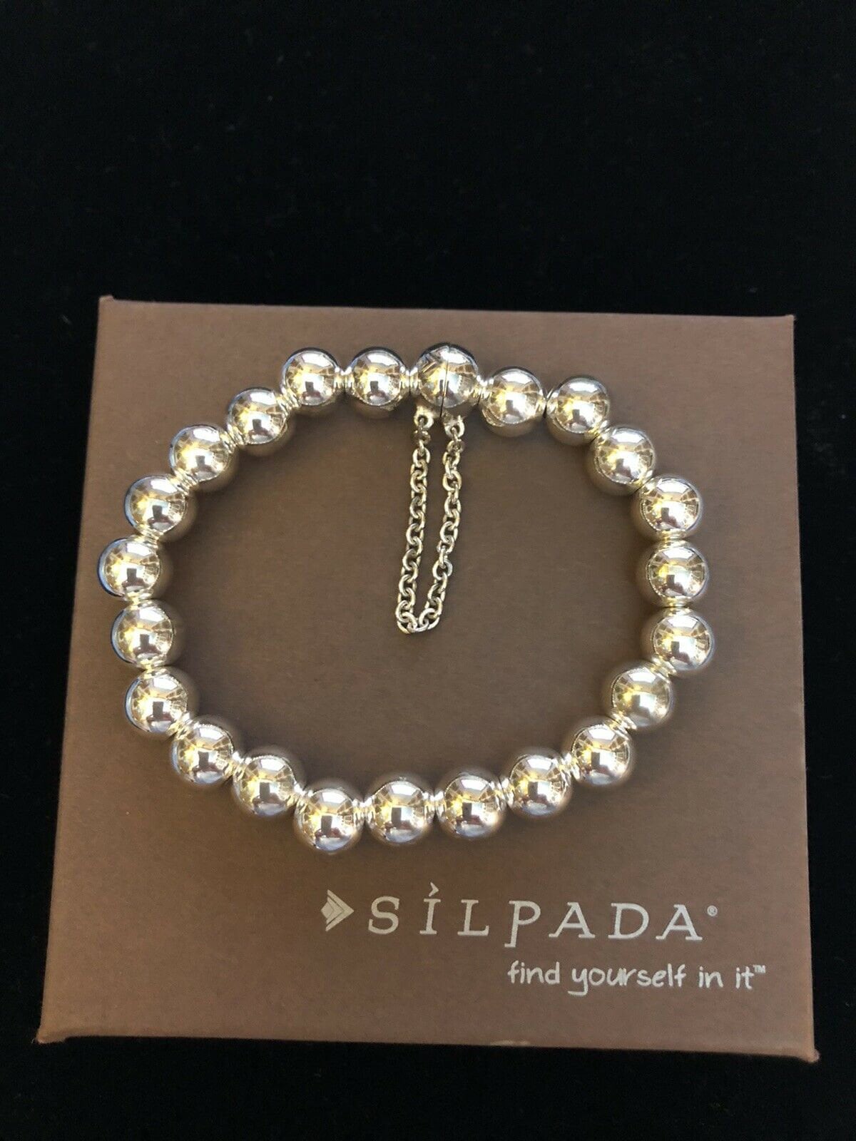 Silpada 925 Sterling Silber Reich Fülle Kugel Armband Mit Sicherheitskette B2899 von SilverSistersSilpada