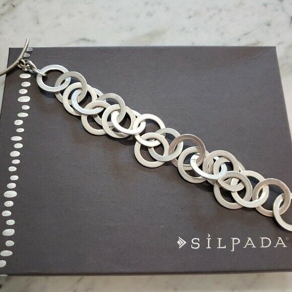 Silpada 925 Sterling Silber Runde Ineinandergreifende Kreis Disc Link Armband von SilverSistersSilpada