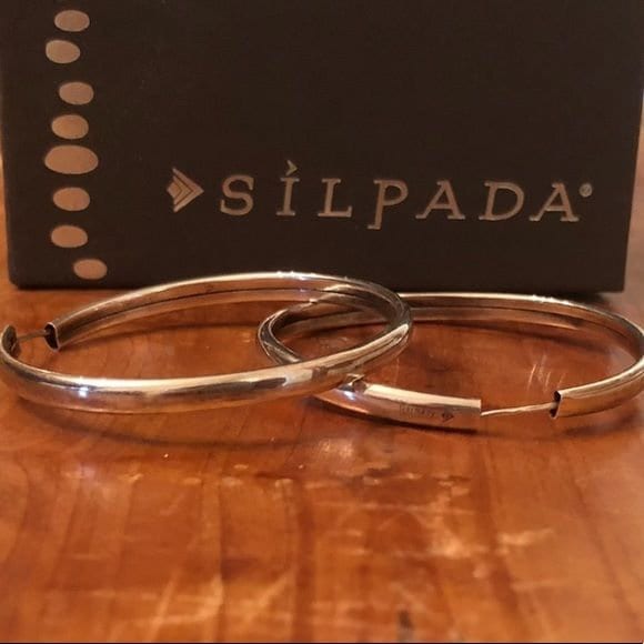 Silpada 925 Sterling Silber Sleek Hoop Pop On Ohrringe von SilverSistersSilpada