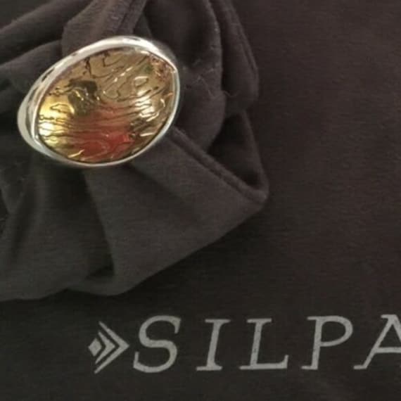 Silpada 925 Sterling Silber Timber Bronze Oval Strukturierter Ring Größe 8 R2417 von SilverSistersSilpada