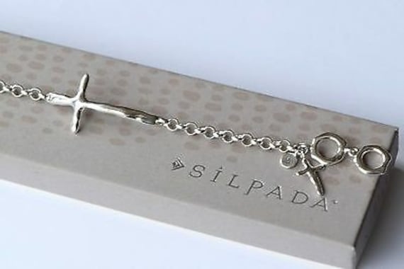 Silpada 925 Sterling Silber in Good Faith Hammered Link Kreuz Armband von SilverSistersSilpada