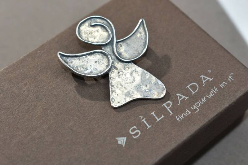 Silpada Gehämmert 925 Sterling Silver Wach Über Mich Schutzengel Pin Anhänger von SilverSistersSilpada