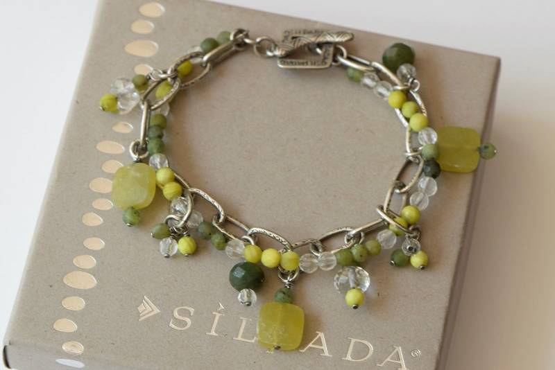 Silpada Jade Kristall Grün Halbedelsteine Sterling Silber Armband von SilverSistersSilpada