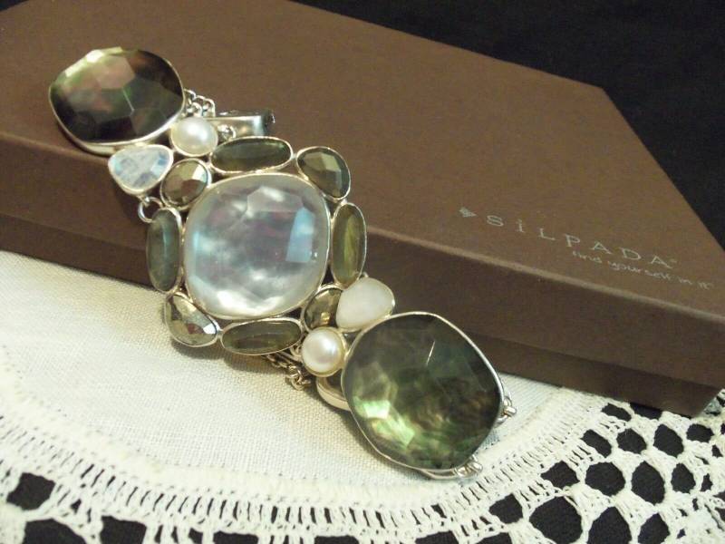 Silpada Jasmin Sterling Silber Labradorit Mondstein Perlmutt Armband von SilverSistersSilpada