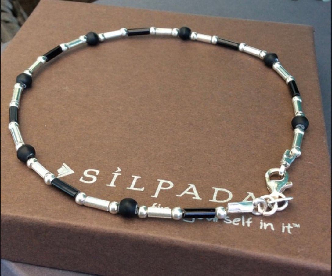 Silpada Onyx Sterling Silber Perlen Fußkettchen - Rentner Design von SilverSistersSilpada