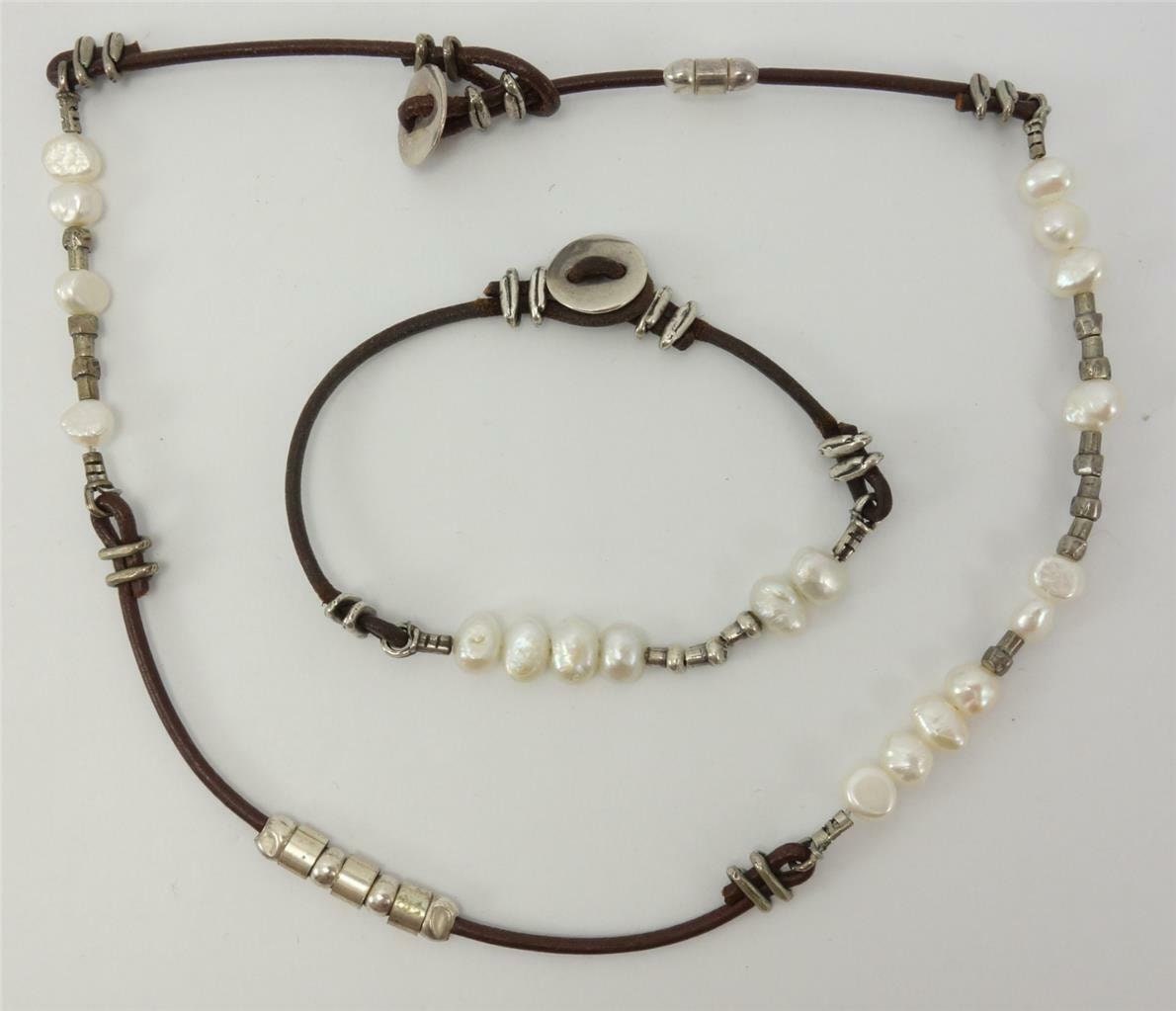 Silpada Set 925 Sterling Silber Perle Lederkette Und Armband Ausgeschieden Silpada Set 925 Sterling Silber Perle Lederkette Und Armband Ausgeschieden von SilverSistersSilpada