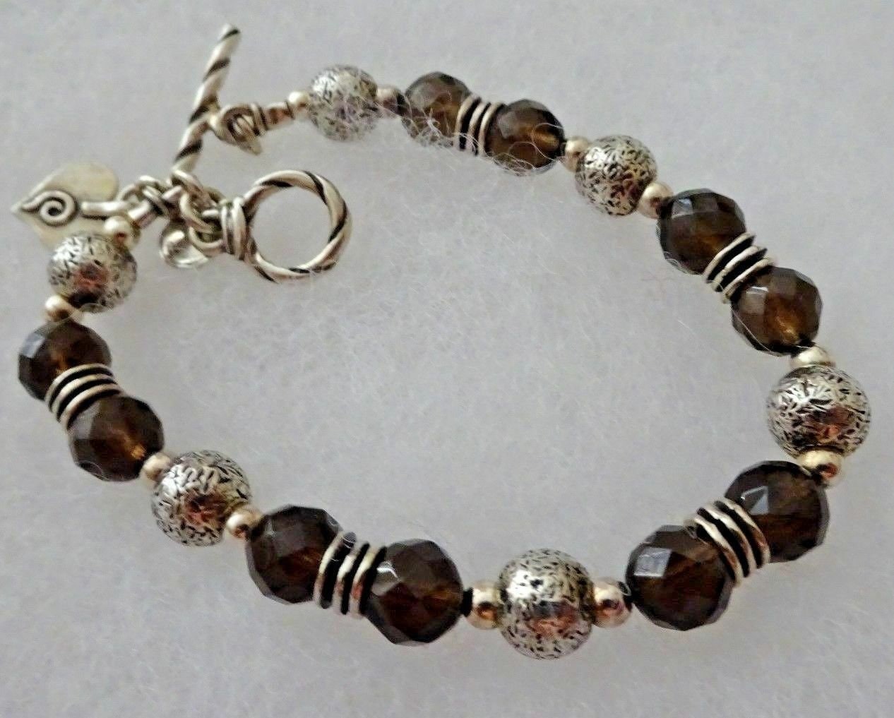Silpada Sterling Silber Rauchigen Quarz Herz Charme Toggle Armband von SilverSistersSilpada