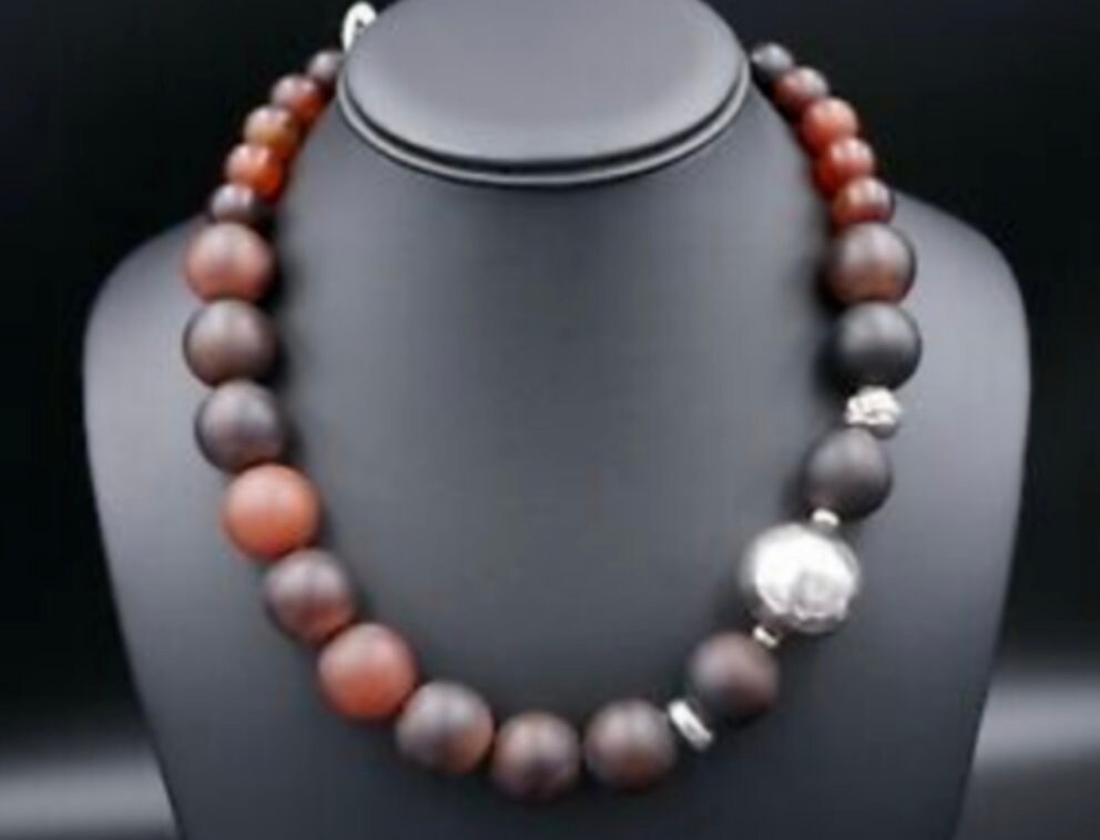 Silpada Sterling Silber Rot Achat Perlen Halskette - Retired von SilverSistersSilpada