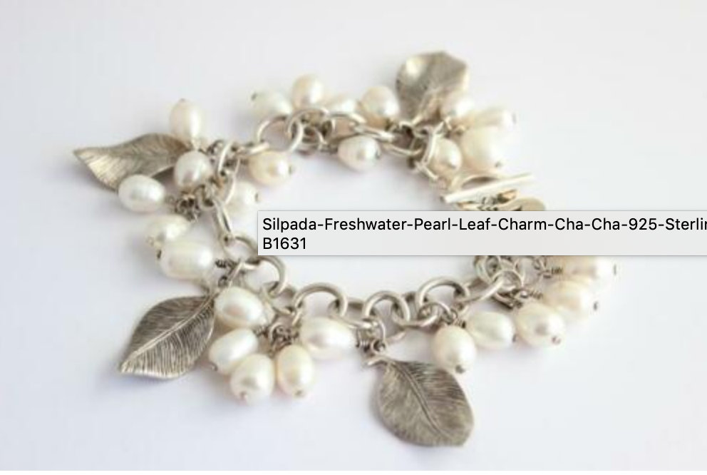 Silpada Süßwasserperle Blatt Anhänger Cha Sterling Silber Armband von SilverSistersSilpada