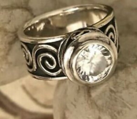 Silpada Vintage Zirkonia 925 Sterling Silber Swirl Design Cz Ring Größe 7 von SilverSistersSilpada