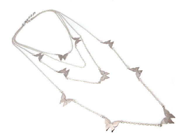 Silberkette Mit Kleinen Schmetterling Anhängern Massiv 925 Sterling Silber von SilverSisterz