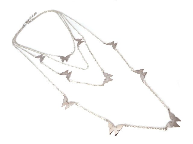 Silberkette Mit Kleinen Schmetterling Anhängern Massiv 925 Sterling Silber von SilverSisterz