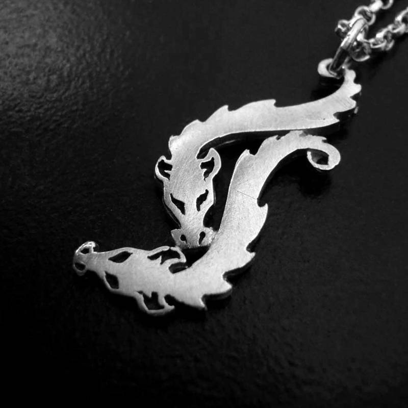 Drachen Schmuck Silber Anhänger - 2 Knutschende Silberdrachen Made To Order Drachen Schmuck Silber Anhänger - 2 Knutschende Silberdrachen Made To Order von SilverSpiralsShop
