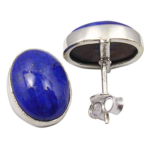 SilverStarJewel 0,925 Oval Lapislazuli Ohrstecker aus reinem Silber 1,5 cm Fünfter Mai Bester Besorgen-Angebote von SilverStarJewel