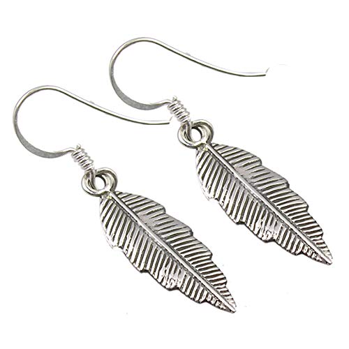 SilverStarJewel 925 Blatt-Ohrringe aus massivem Sterlingsilber 3,8 cm Günstigster Versand Muttertag Vorab-Angebote von SilverStarJewel