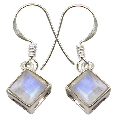 SilverStarJewel 925 Feinsilber Regenbogen Mondstein tcw 2,4 Februar Mother’s Day Jewelry Sales Ohrringe 2,8 cm von SilverStarJewel