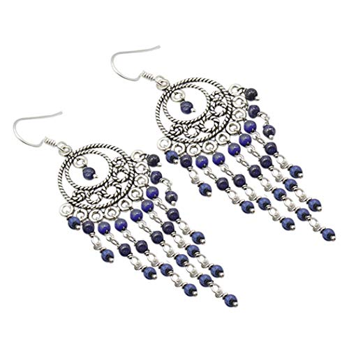 SilverStarJewel 925 Lapislazuli-Ohrringe aus reinem Sterlingsilber 7,9 cm Damenschmuck von SilverStarJewel