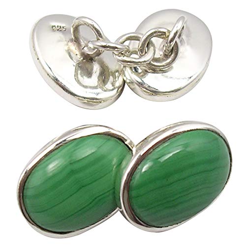 SilverStarJewel 925 Manachit-Manschettenknöpfe aus Gedenktag Die besten Angebote Schmuck reinem Silber 1,5 cm von SilverStarJewel