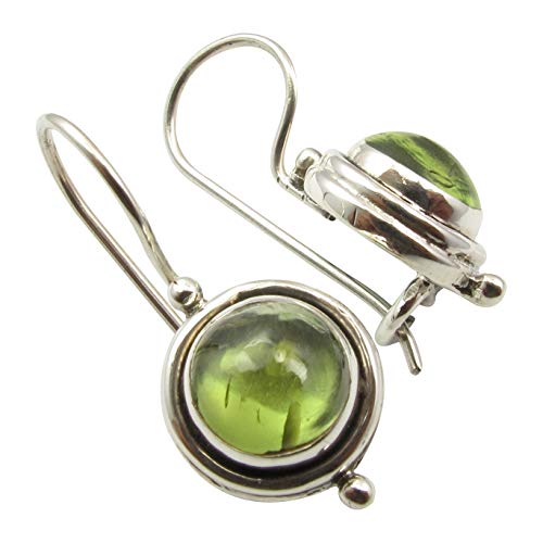 SilverStarJewel 925 Peridot oxidierte Ohrringe aus reinem Silber 2,3 cm Geschenkschmuck von SilverStarJewel
