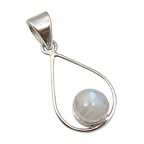 SilverStarJewel 925 Solid Silber Mondstein tcw 1,4 Halskette Gedenktag Frühe Angebote Anhänger 3,3 cm 1,7 Gramm von SilverStarJewel