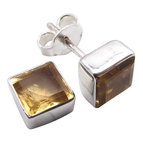 SilverStarJewel 925 Solid Silber Original Citrin November Geburtstein Ohrringe 0,8 cm von SilverStarJewel