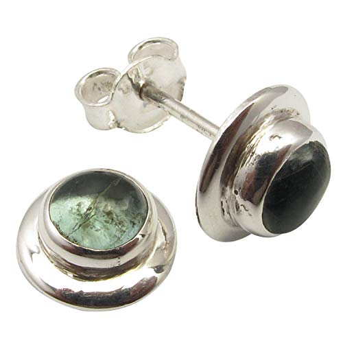 SilverStarJewel 925 Stempel Reine Sterling Silber Apatit Ohrringe 1 cm Verlobungsstein von SilverStarJewel