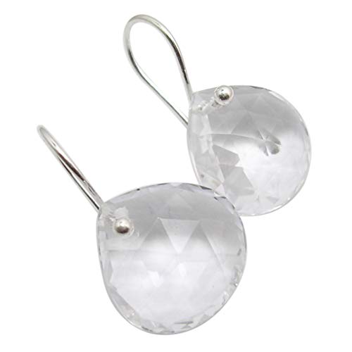 SilverStarJewel 925 Sterling Silber 15 x 15 mm Kristall Tropfen Baumeln Ohrringe 2,5 cm Stein Geschenk von SilverStarJewel