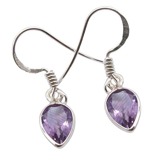SilverStarJewel 925 Sterling Silber Amethyst Ohrringe 2,8 cm 1,5 Gramm Neuer Stein von SilverStarJewel