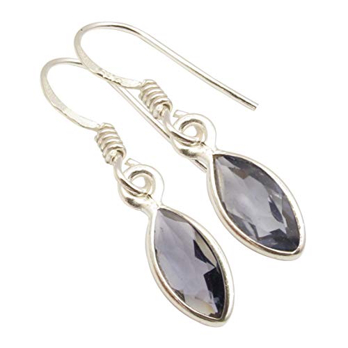 SilverStarJewel 925 Sterling Silber Iolith Ohrringe 3 cm Schmuck für Damen von SilverStarJewel
