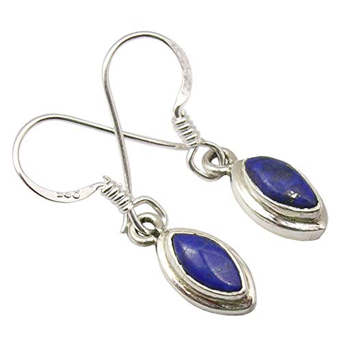 SilverStarJewel 925 Sterling Silber Marineblau Lapislazuli Geburtsstein Ohrringe 2,8 cm Muttertag Geschäft-Verkäufe von SilverStarJewel