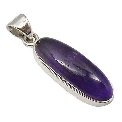 SilverStarJewel 925 massives Silber 9 x 23 mm Amethyst Februar Geburtstein Muttertag Angebote Anhänger 3,3 cm von SilverStarJewel